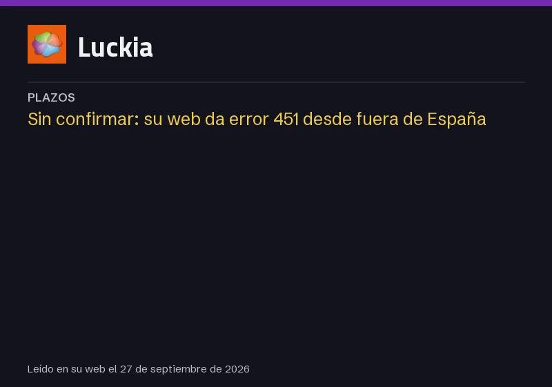 Hoja de tiempos de Luckia: vía más rápida, revisión, liquidación y cash out