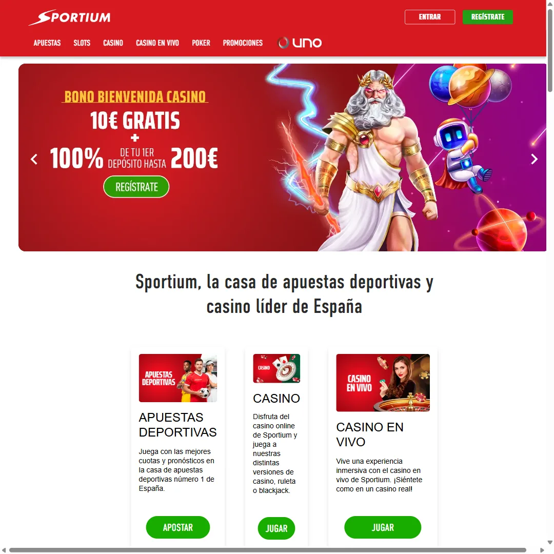 Captura oficial de la app de Sportium en la App Store española