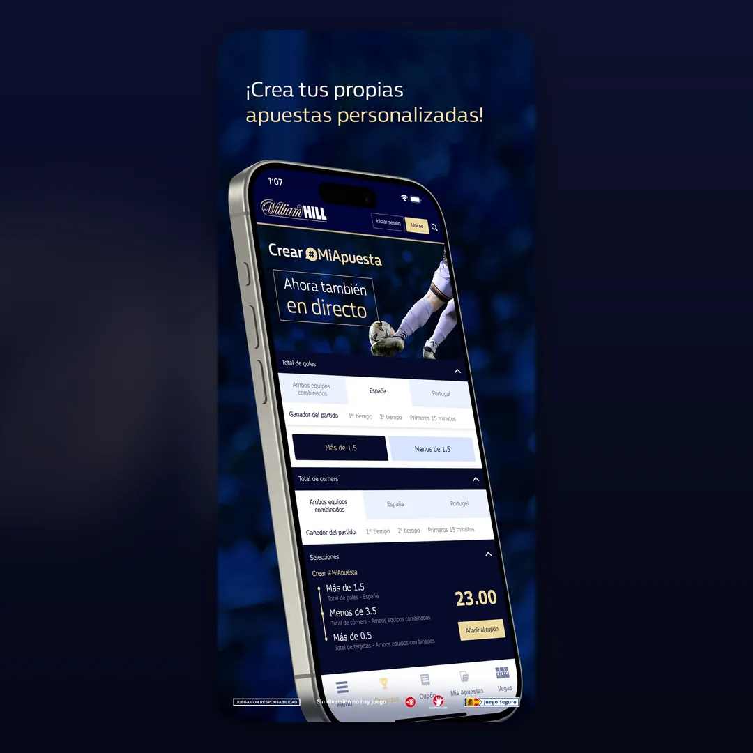 Captura oficial de la app de William Hill en la App Store española